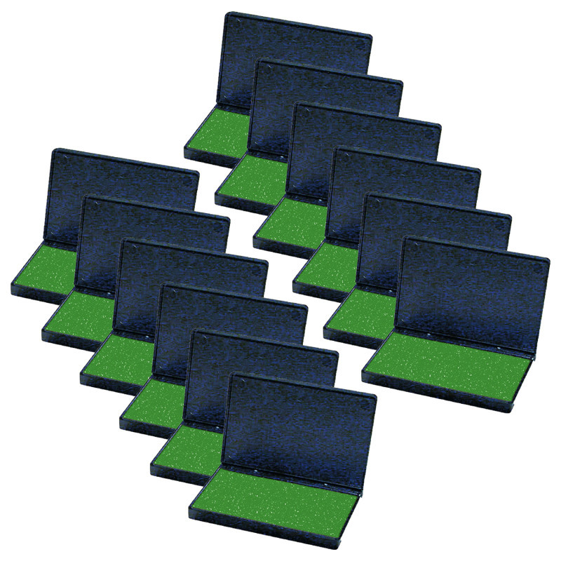 ADVANTUS Charles Leonard Stamp Pad, Green, Pack of 12