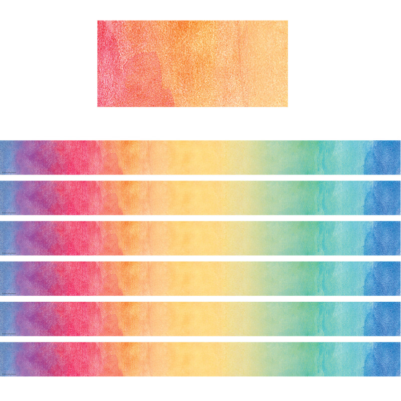 TEACHER CREATED RESOURCES Teacher Created Resources® Watercolor Straight Border Trim, 35 Feet Per Pack, 6 Packs