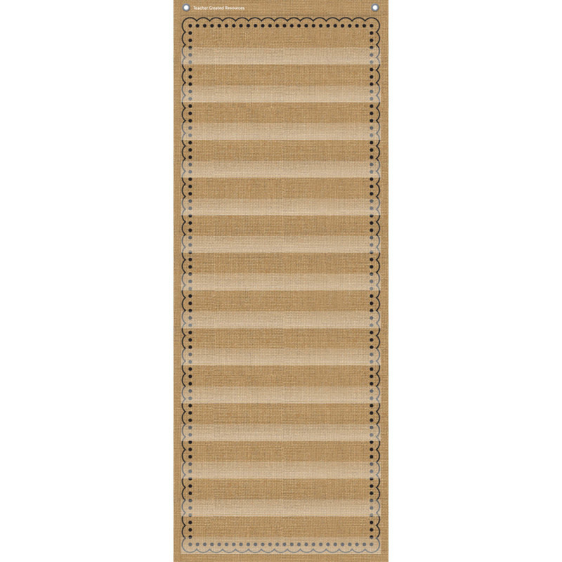 TEACHER CREATED RESOURCES Teacher Created Resources® 14-Pocket Pocket Chart, Burlap Design, 13" x 34"