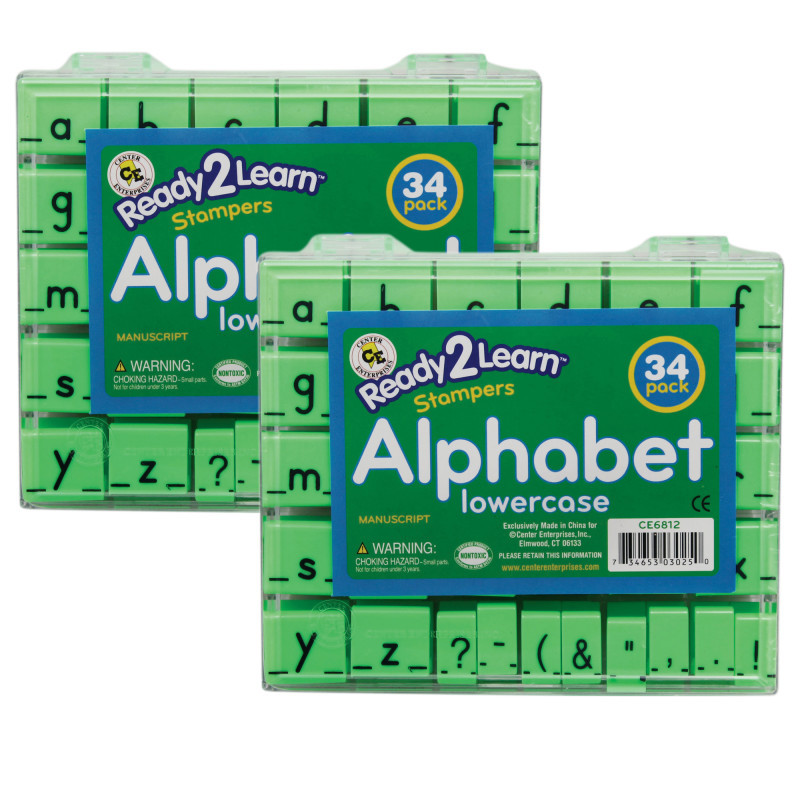 LEARNING ADVANTAGE READY 2 LEARN™ Alphabet Stamps - Lowercase - Small - 34 Per Set - 2 Sets