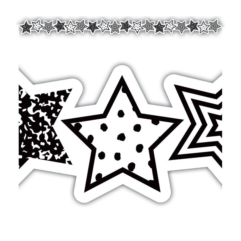 TEACHER CREATED RESOURCES Teacher Created Resources® Black and White Stars Die-Cut Border Trim, 35 Feet