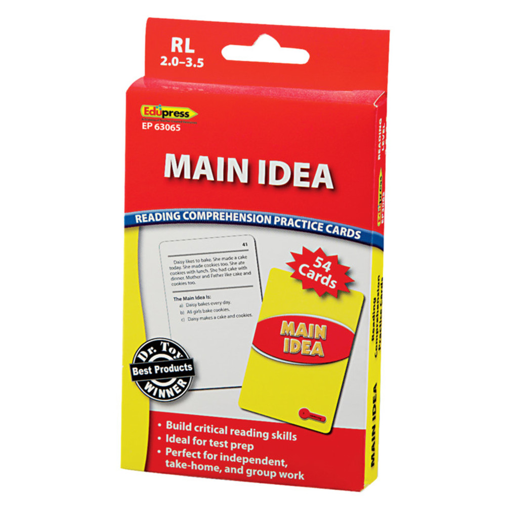 TEACHER CREATED RESOURCES Edupress™ Main Idea Practice Cards, Levels 2.0-3.5