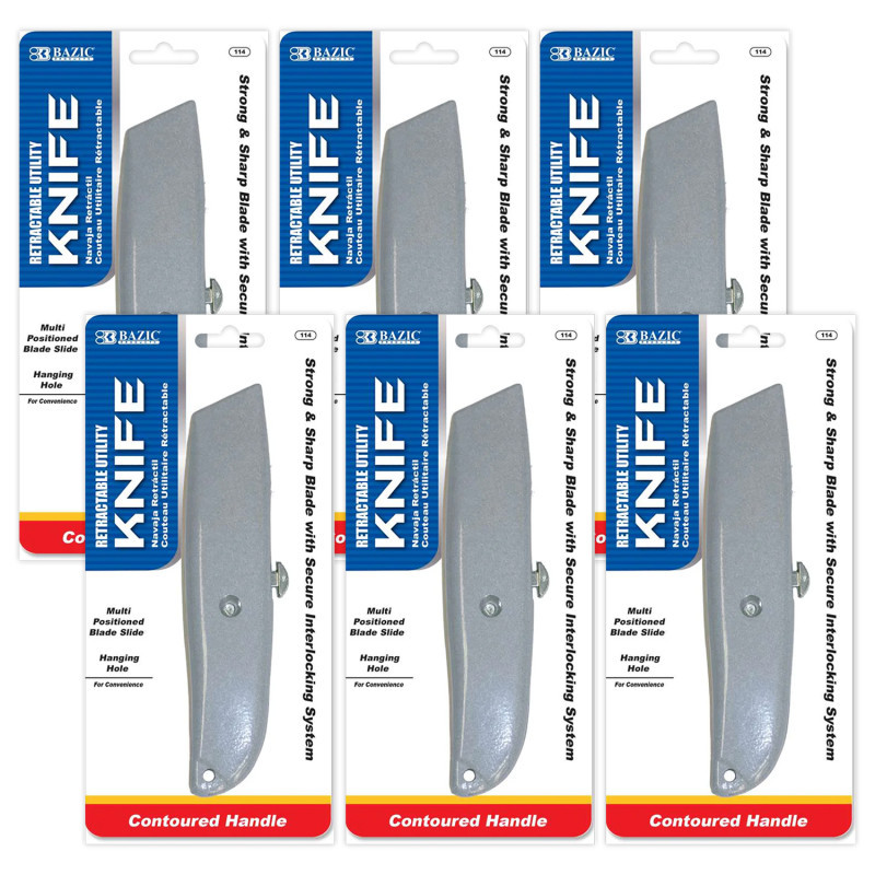 BAZIC PRODUCTS BAZIC Products® Multipurpose Utility Knife, Pack of 6
