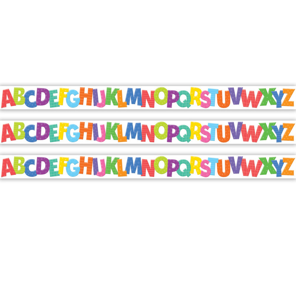 TEACHER CREATED RESOURCES Teacher Created Resources® Colorful Alphabet Die-Cut Border Trim, 35 Feet Per Pack, 3 Packs