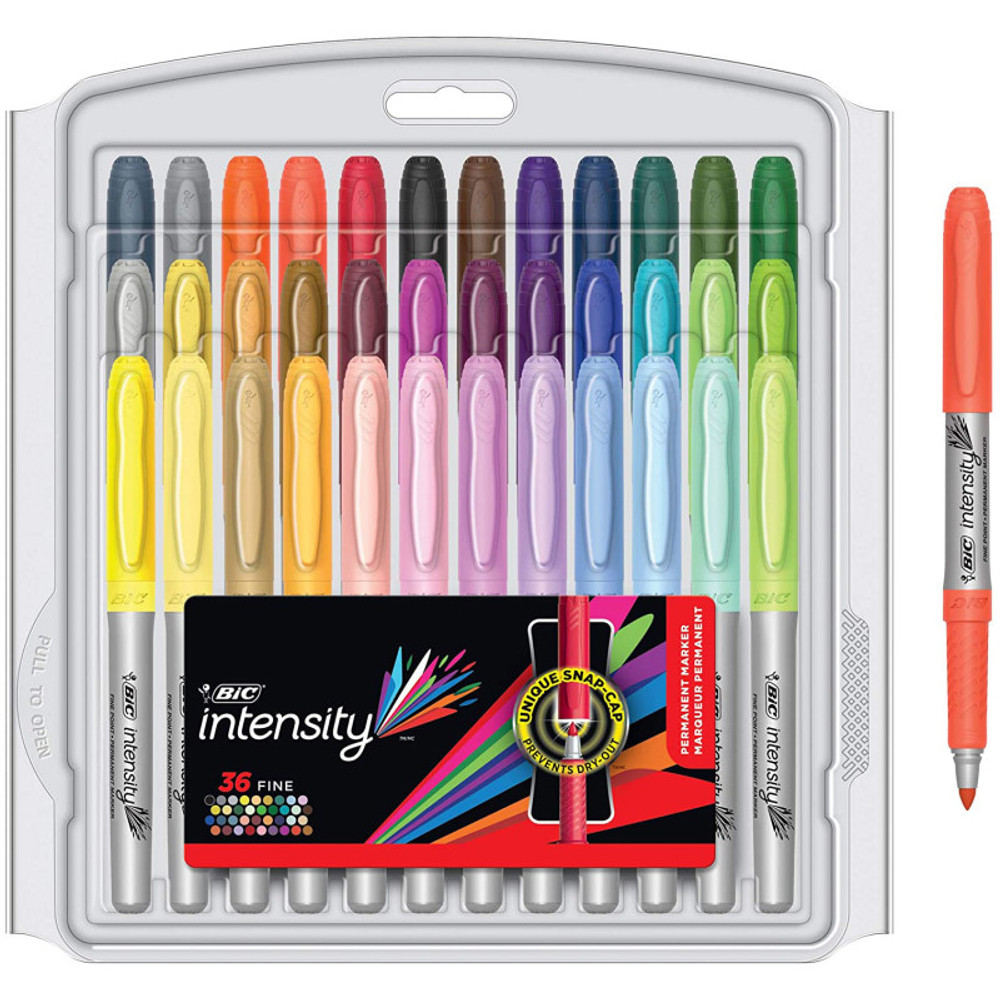 BIC USA INC BIC® Mark-it™ Permanent Markers, Fine Point, Assorted Color, Pack of 36