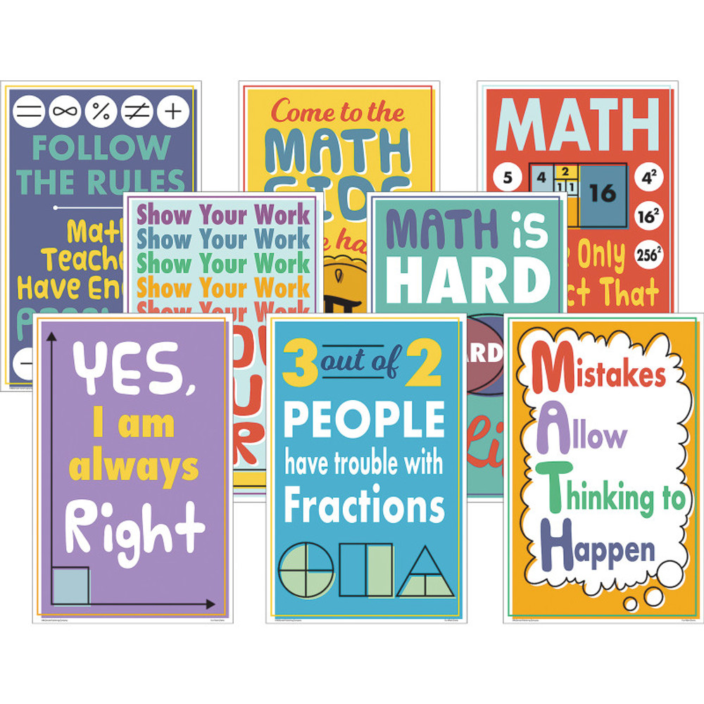TEACHER CREATED RESOURCES Teacher Created Resources® Math Fun Charts, Set of 8