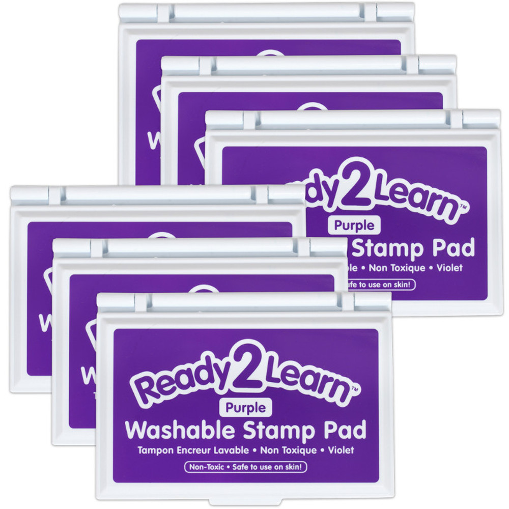 LEARNING ADVANTAGE READY 2 LEARN™ Washable Stamp Pad - Purple - Pack of 6