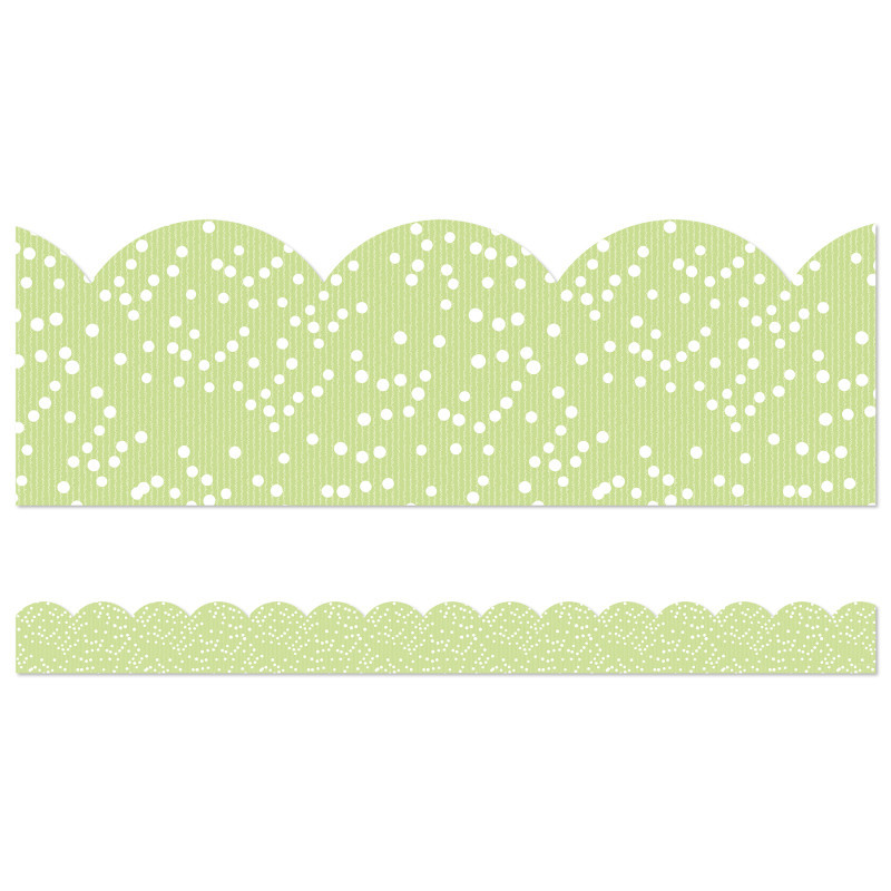CARSON DELLOSA EDUCATION Carson Dellosa Education Crafty and Cool Light Green with Dots Scalloped Bulletin Board Borders, 39 Feet