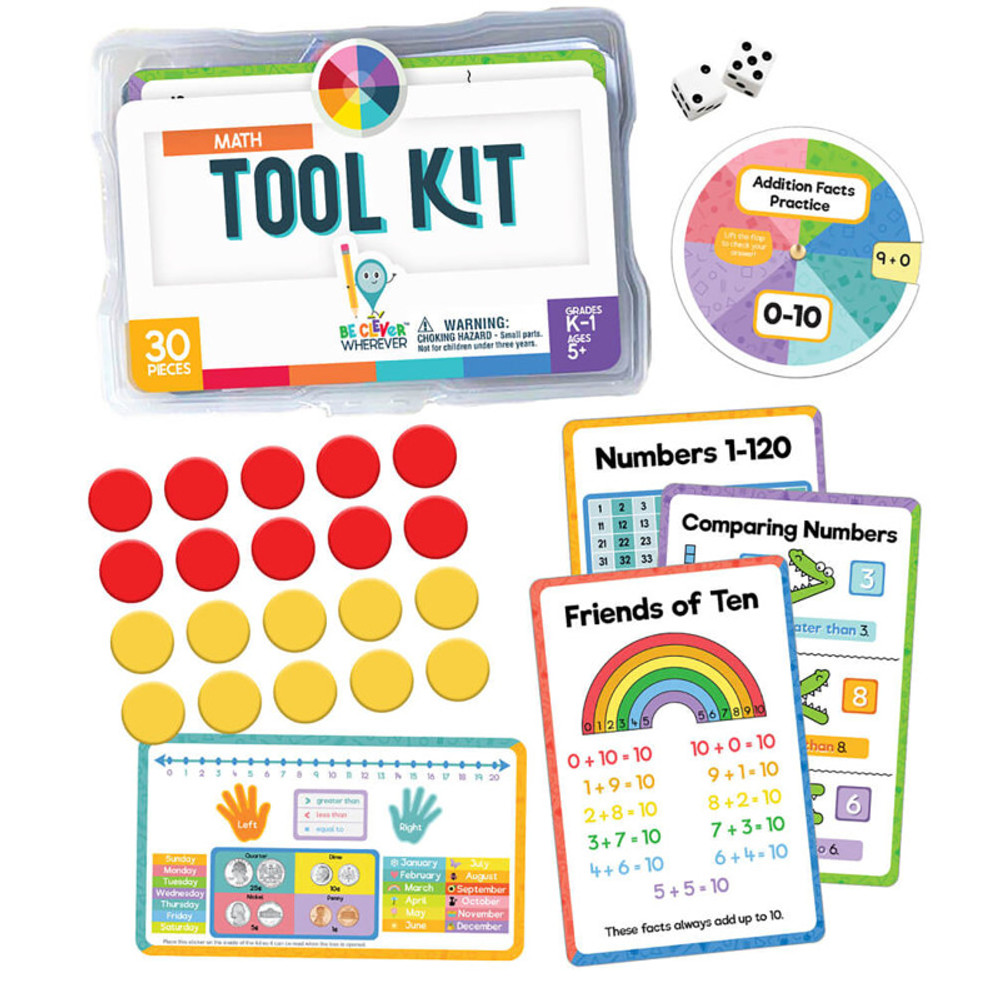 CARSON DELLOSA EDUCATION Carson Dellosa Education Be Clever Wherever Math Tool Kit Manipulative, Grade K-1