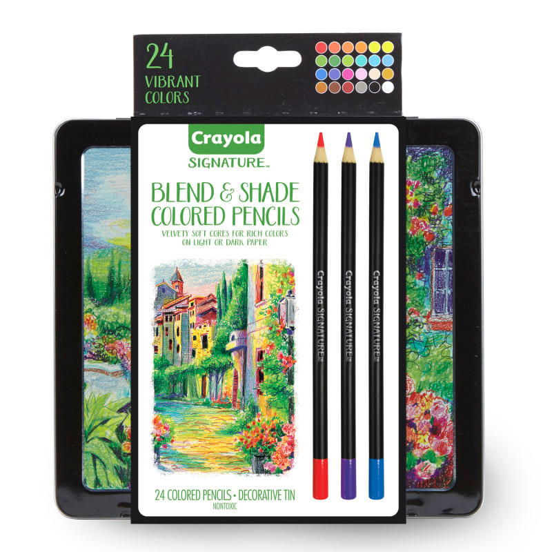 CRAYOLA LLC Crayola® Signature Blend & Shade Colored Pencils in Tin, Pack of 24