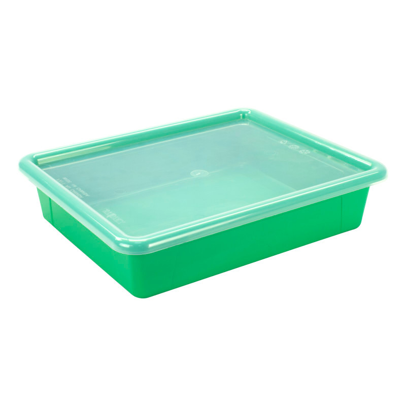 STOREX INDUSTRIES Storex Flat Storage Tray with Lid, Green