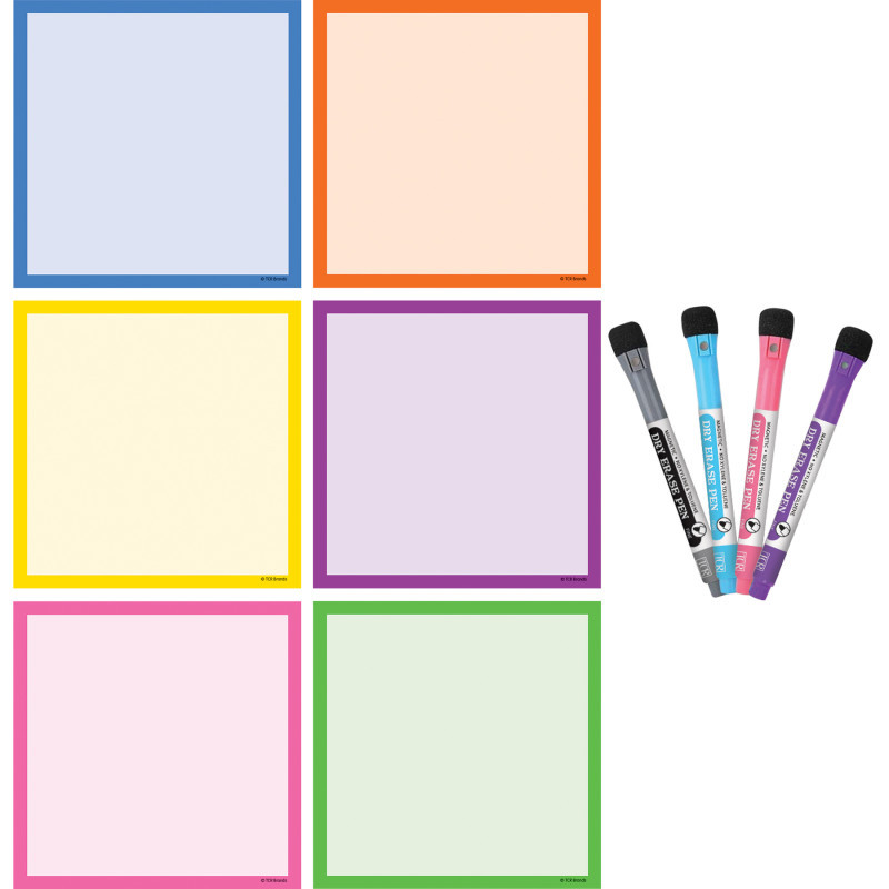 TEACHER CREATED RESOURCES Teacher Created Resources® Colorful Dry-Erase Magnetic Square Notes
