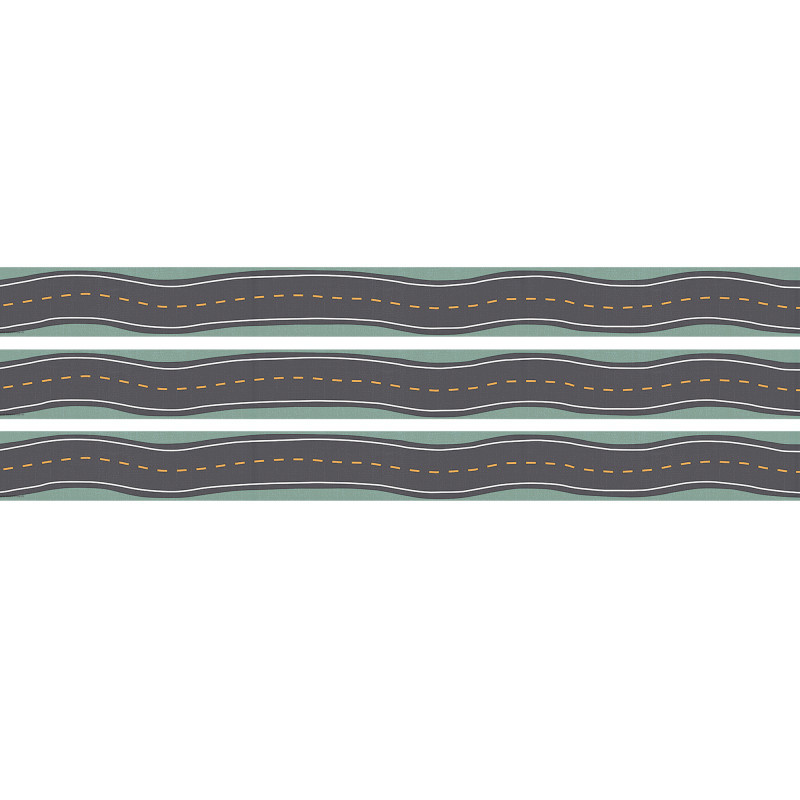 TEACHER CREATED RESOURCES Teacher Created Resources® Road Trip Straight Border Trim, 35 Feet Per Pack, 3 Packs