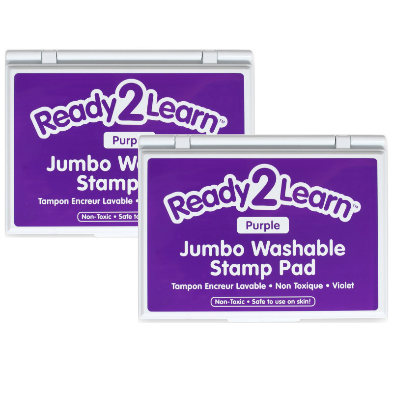 LEARNING ADVANTAGE READY 2 LEARN™ Jumbo Washable Stamp Pad - Purple - 6.2"L x 4.1"W - Pack of 2