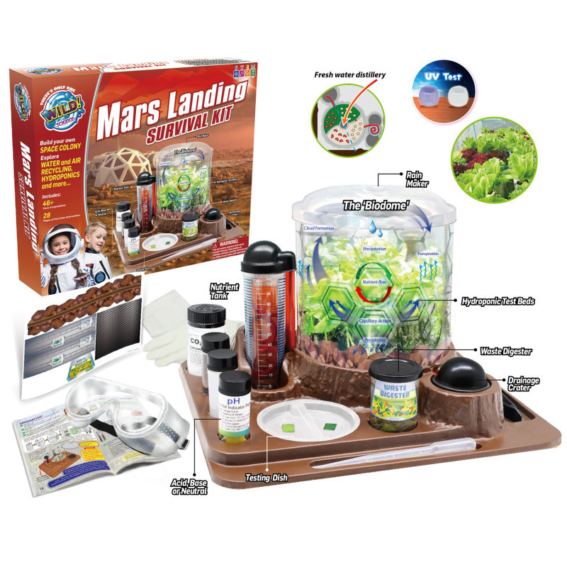 LEARNING ADVANTAGE WILD ENVIRONMENTAL SCIENCE Mars Landing Survival Kit - Home STEM Kit - Ages 8+ - Grow Food & Build an Earth-Like Environment on Mars - Seeds Included