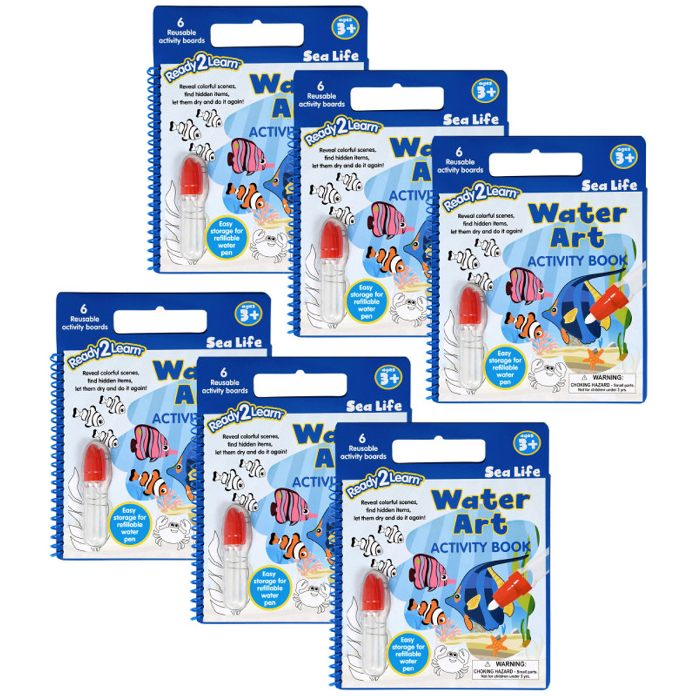 LEARNING ADVANTAGE READY 2 LEARN™ Water Art Activity Book - Sea Life, Pack of 6