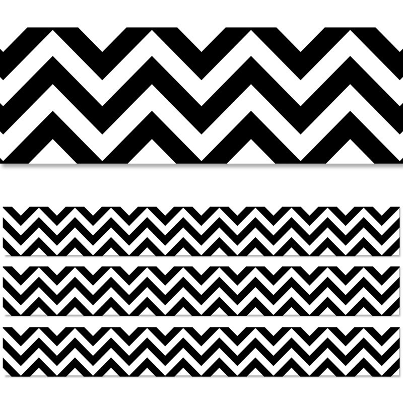 CREATIVE TEACHING PRESS Creative Teaching Press® Black Chevron EZ Border, 48 Feet, 3 Packs