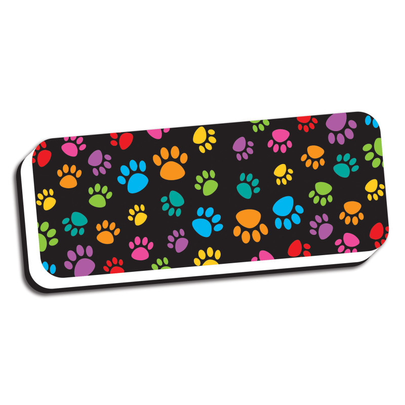 ASHLEY PRODUCTIONS Ashley Productions® Magnetic Whiteboard Eraser, Colorful Assorted Paw Pattern, 2" x 5"