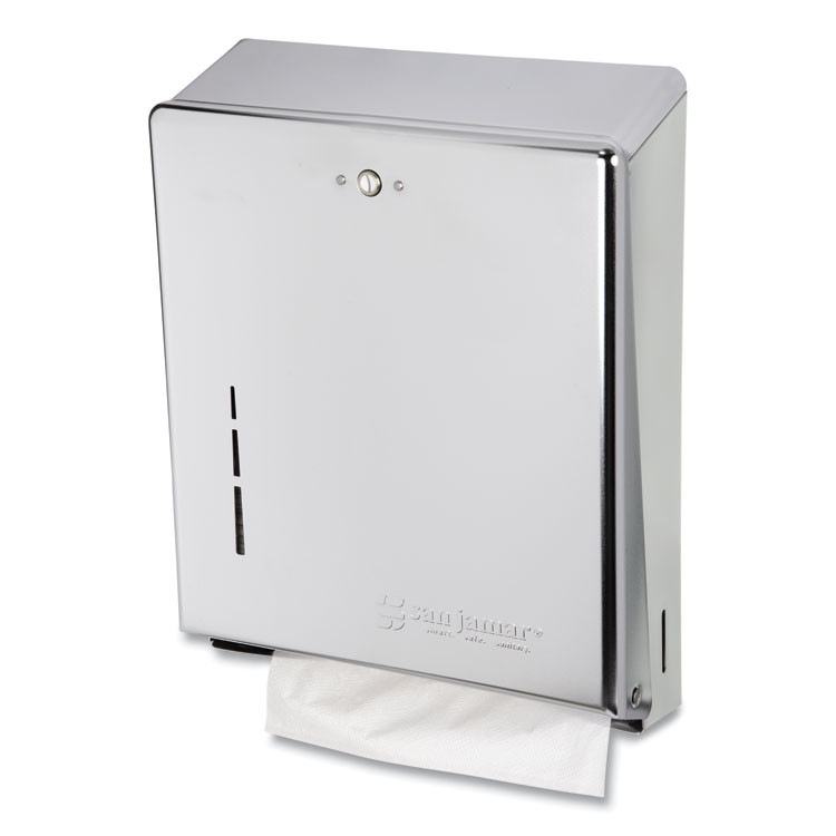 CFS BRANDS San Jamar® T1900XC C-Fold/Multifold Towel Dispenser, 11.38 x 4 x 14.75, Chrome