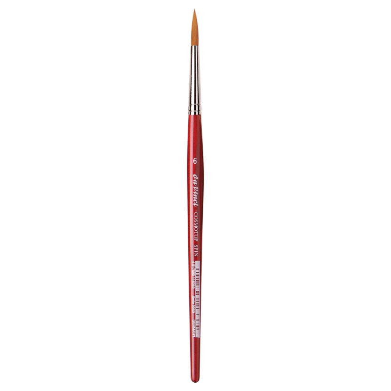 GREGORY DANIELS FINE ARTS INC da Vinci COSMOTOP-SPIN Silkpainting Brush, Synthetic, Watercolor, Round, Size 6