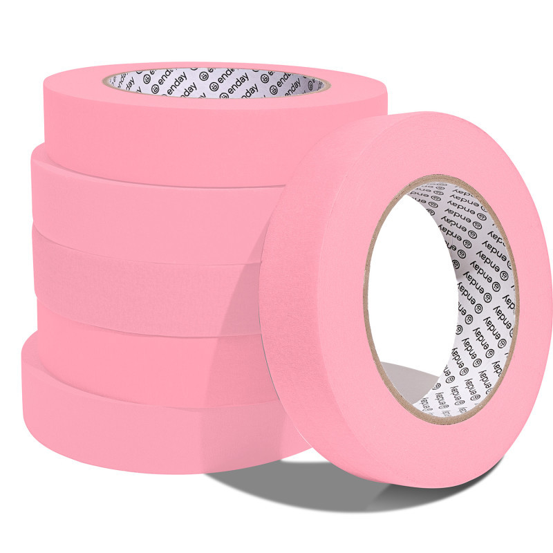 MIX N MORE enday Masking Tape, 1" x 60 Yards, Pink, Pack of 6