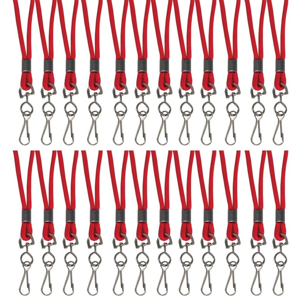 C-LINE PRODUCTS INC C-Line® Standard Lanyard, Red, Swivel Hook, Pack of 24