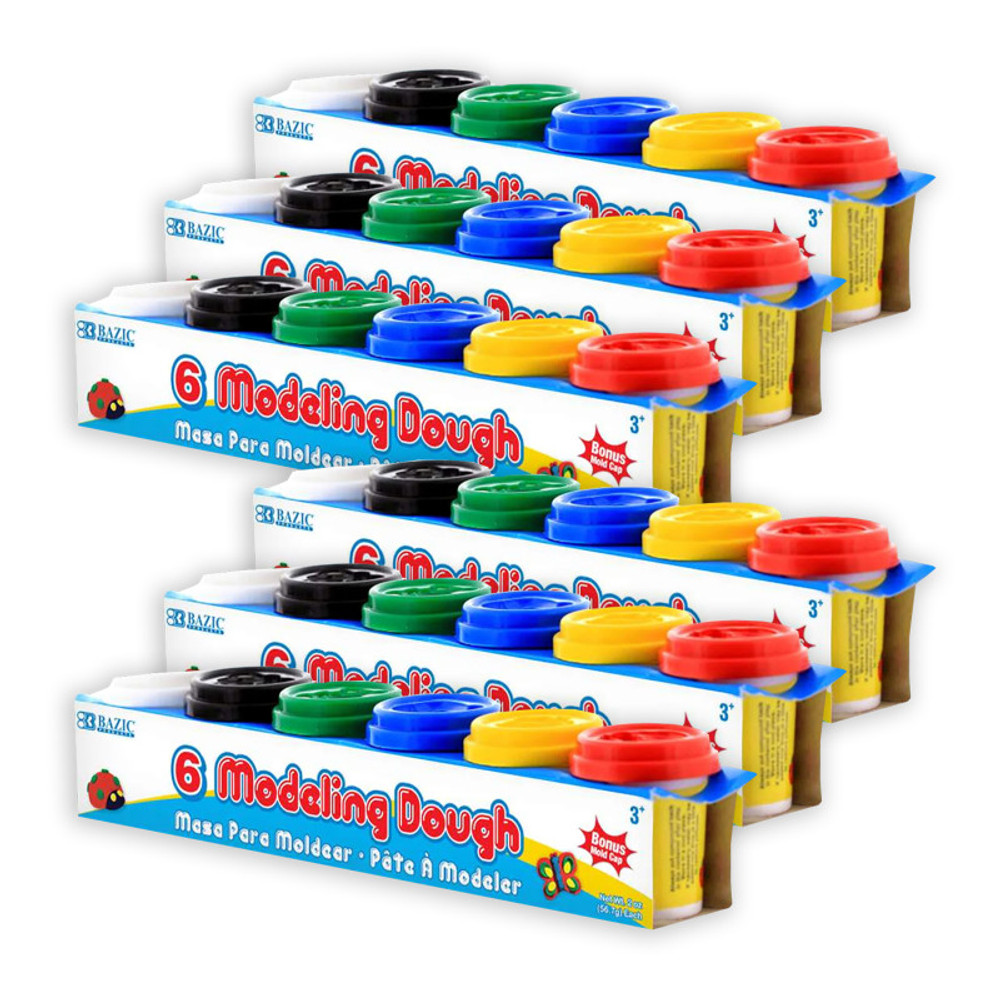 BAZIC PRODUCTS BAZIC Products® Modeling Dough, 2 oz. Multi Color, 6 Per Pack, 6 Packs BAZIC PRODUCTS BAZIC Products® Modeling Dough, 2 oz. Multi Color, 6 Per Pack, 6 Packs