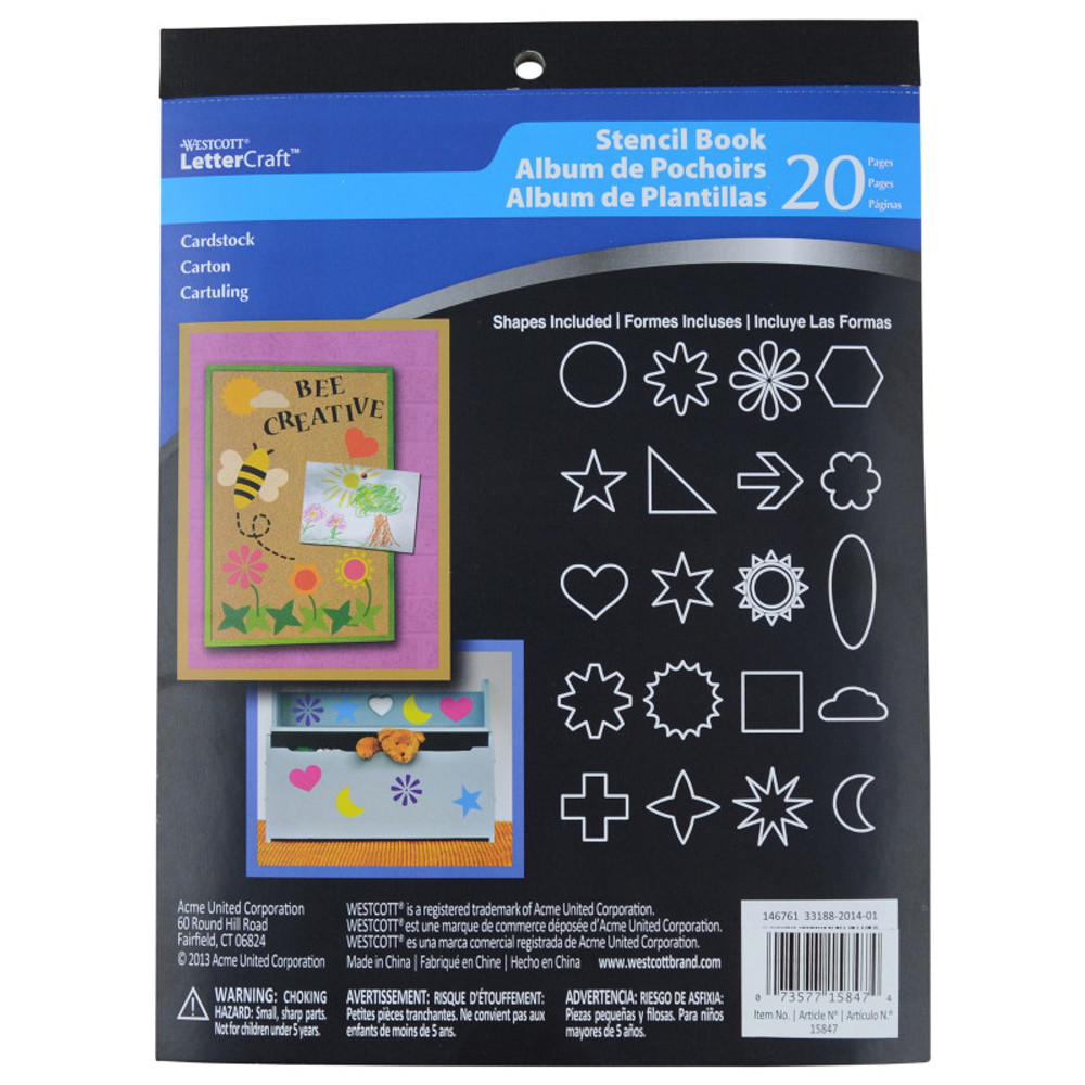 ACME UNITED CORPORATION Westcott® LetterCraft Stencil 20-Page Book ACME UNITED CORPORATION Westcott® LetterCraft Stencil 20-Page Book