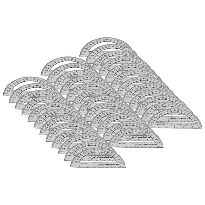 ADVANTUS Charles Leonard Protractor Plastic, 6-Inch, 12 Per Pack, 3 Packs