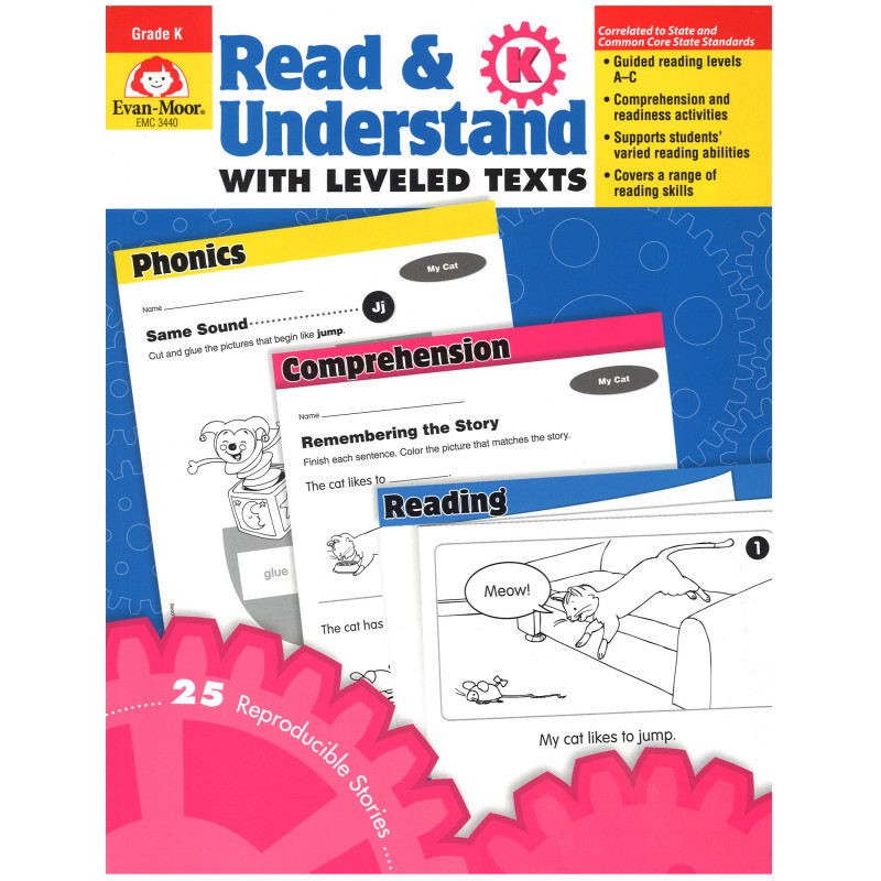 CARSON DELLOSA EDUCATION Evan-Moor Educational Publishers Read & Understand with Leveled Texts Book, Grade K