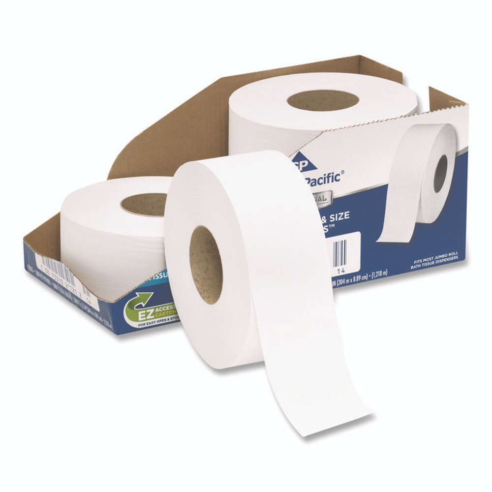 GEORGIA PACIFIC Professional 2172114 White Jumbo Bathroom Tissue, Septic Safe, 2-Ply, 3.5" x 1,000 ft, 4 Rolls/Carton