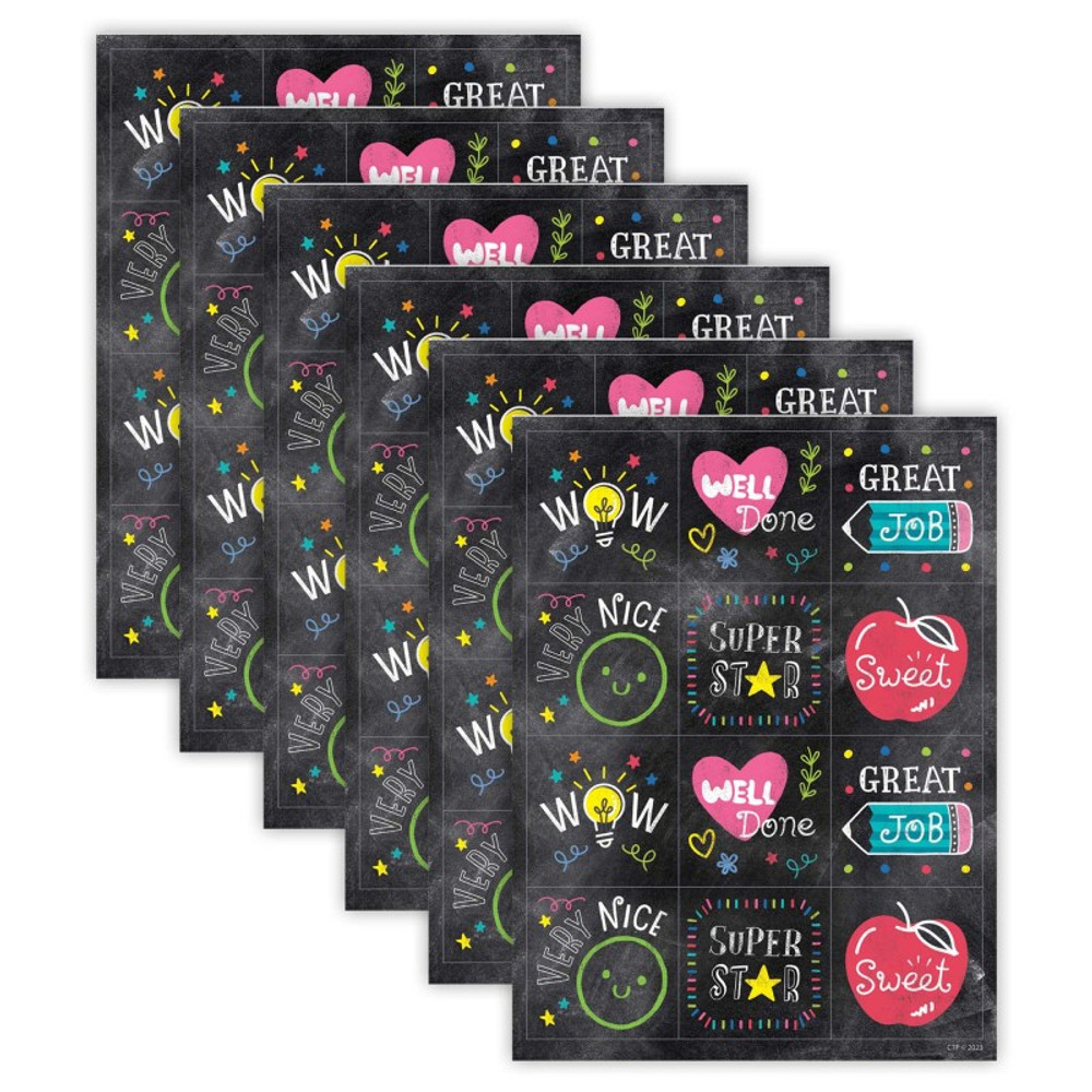CREATIVE TEACHING PRESS Creative Teaching Press® Chalk It Up! Colorful Chalk Reward Stickers, 60 Per Pack, 6 Packs