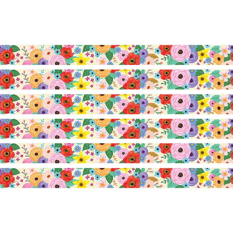 TEACHER CREATED RESOURCES Teacher Created Resources® Wildflowers Straight Border Trim, 35 Feet Per Pack, 6 Packs