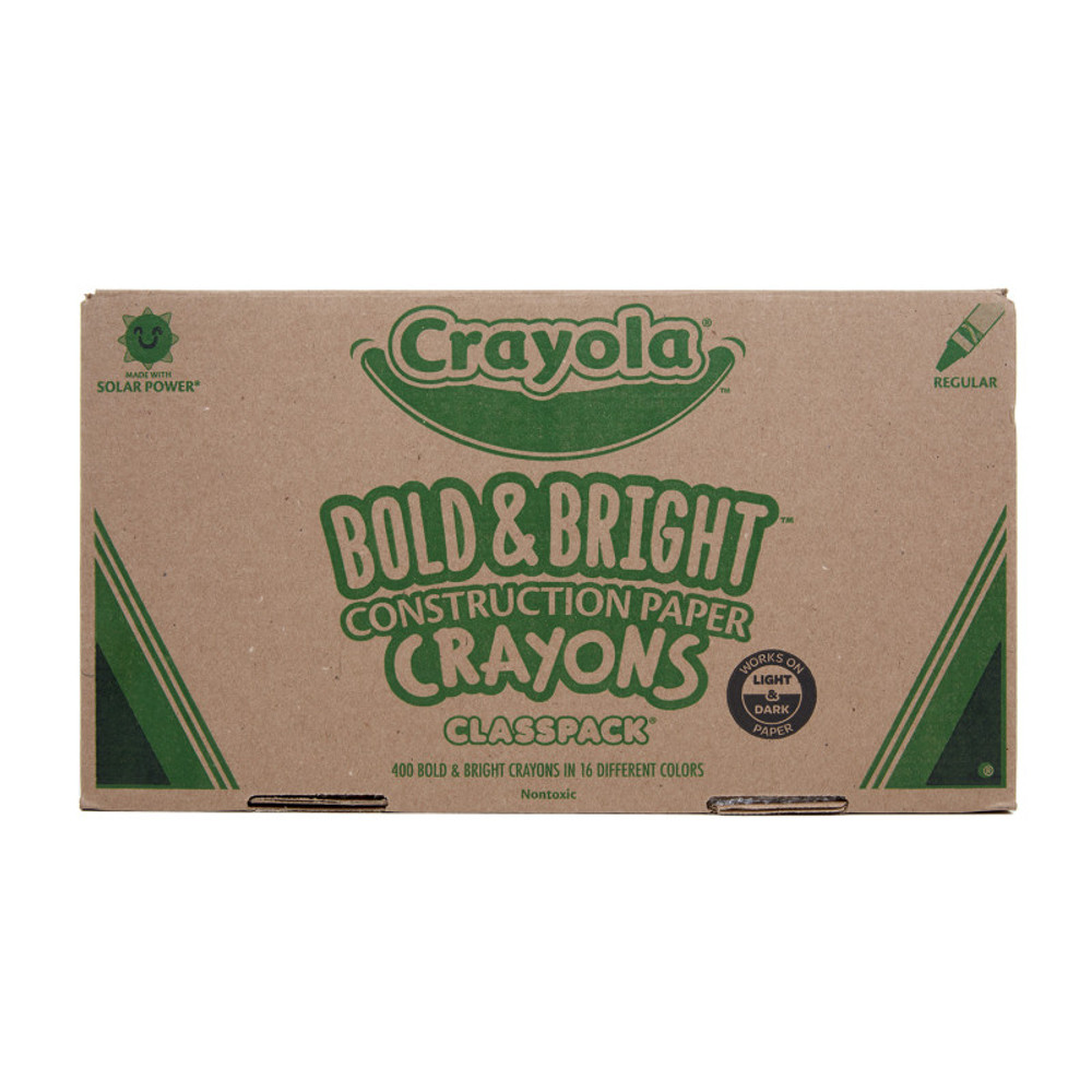 CRAYOLA LLC Crayola® Construction Paper™ Crayon Classpack®, Regular Size, 16 Colors, 400 Count