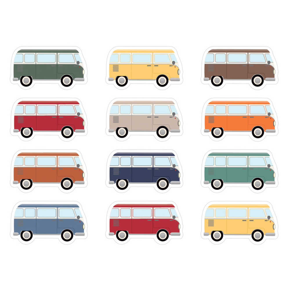 TEACHER CREATED RESOURCES Teacher Created Resources® Moving Mountains Road Trip Camper Vans Mini Accents, Pack of 36