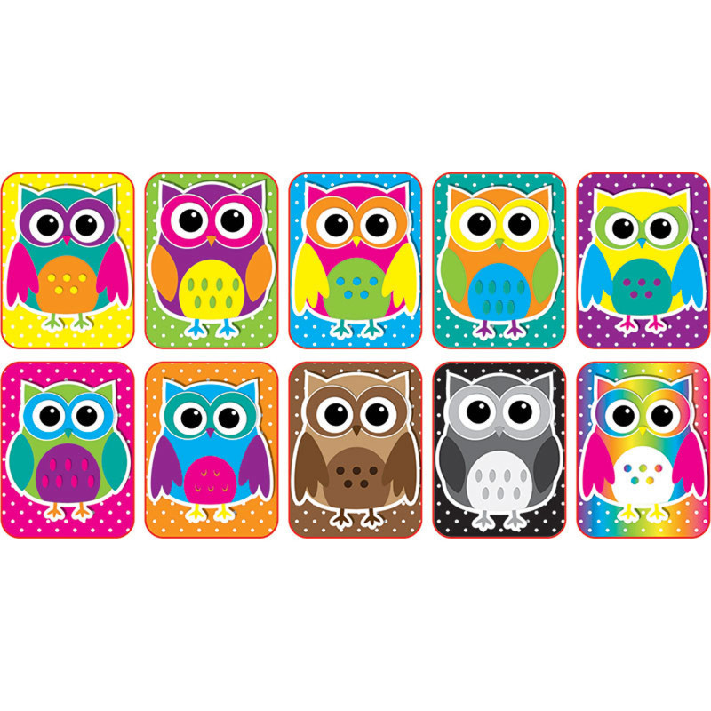 ASHLEY PRODUCTIONS Ashley Productions® Non-Magnetic Mini Whiteboard Erasers, Color Owls, Pack of 10