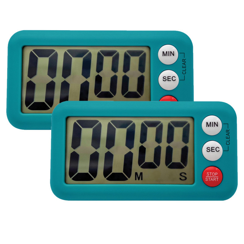 TEACHER CREATED RESOURCES Teacher Created Resources® Magnetic Digital Classroom Timer, Teal, Pack of 2