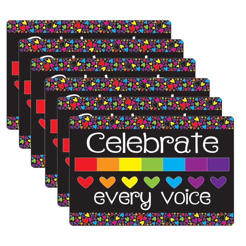 ASHLEY PRODUCTIONS Smart Poly® Computer Mouse Pad, 8" x 10", Celebrate Every Voice, Pack of 6
