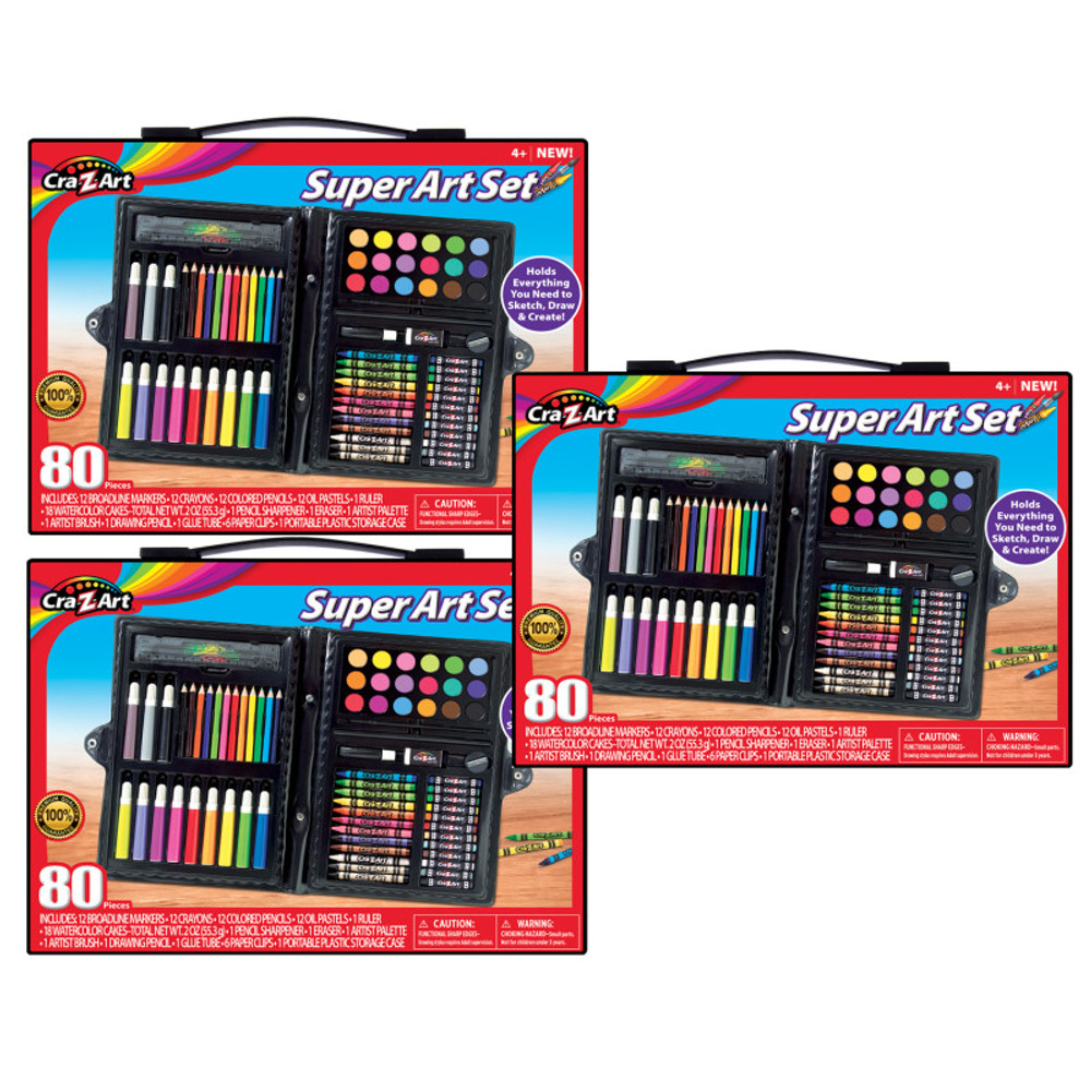 LAROSE INDUSTRIES LLC - CRA-Z-ART Cra-Z-Art® Art Set, 80 Pieces Per Set, 3 Sets