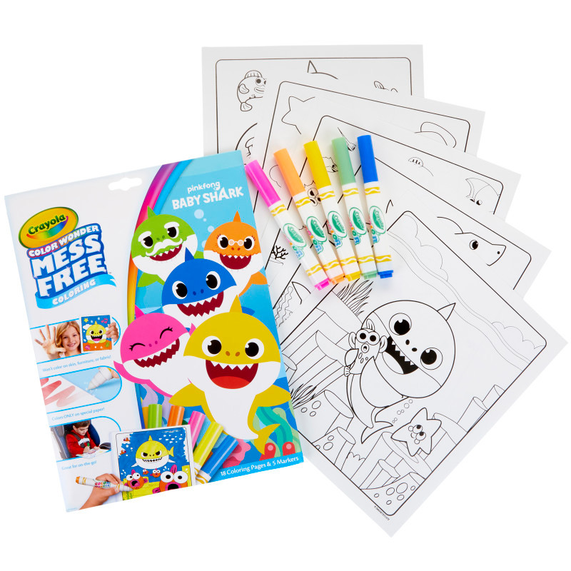 CRAYOLA LLC Crayola® Color Wonder Mess Free Coloring Pad & Markers, Baby Shark