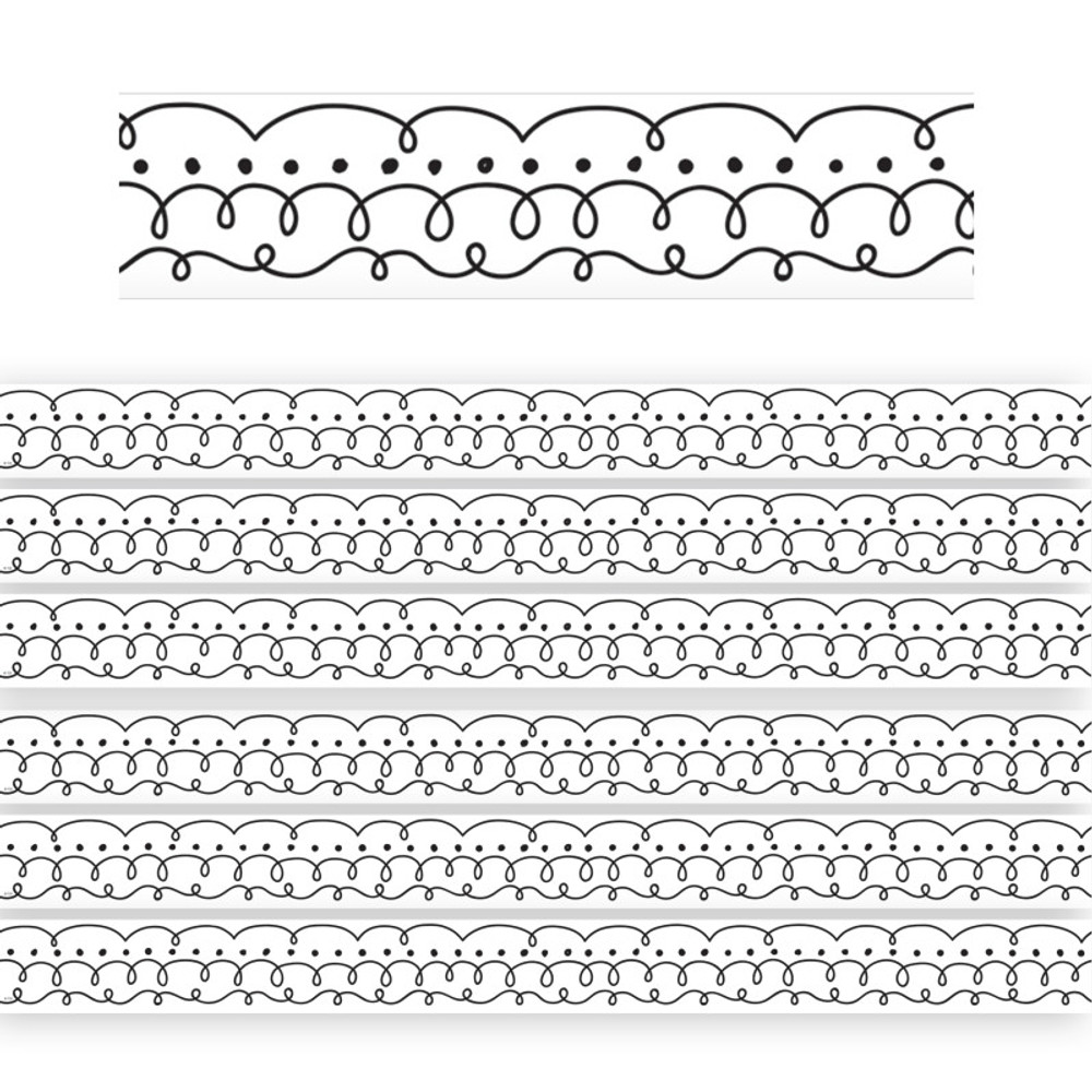 TEACHER CREATED RESOURCES Teacher Created Resources® Squiggles and Dots Die-Cut Border Trim, 35 Feet Per Pack, 6 Packs
