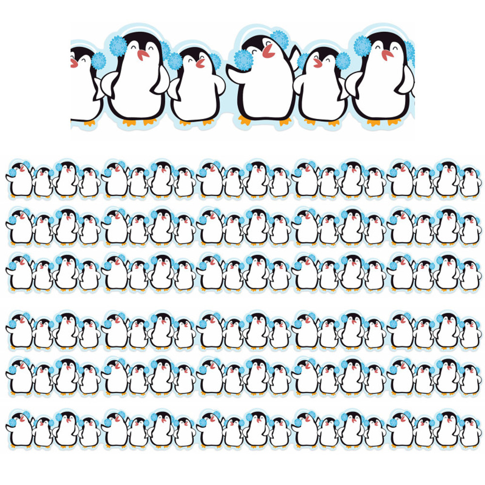 EUREKA Eureka® Winter Penguins Extra Wide Deco Trim®, 37 Feet Per Pack, 6 Packs