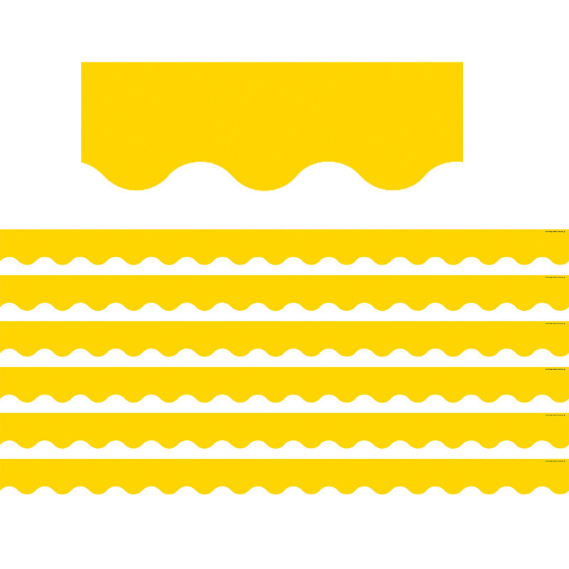 TEACHER CREATED RESOURCES Teacher Created Resources® Yellow Gold Scalloped Border Trim, 35 Feet Per Pack, 6 Packs