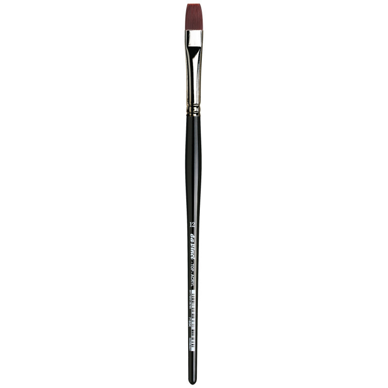 GREGORY DANIELS FINE ARTS INC da Vinci TOP-ACRYL Bright Red-Brown Brush, Synthetic, Acrylic & Oil, Flat, Series 7185K, Size 12