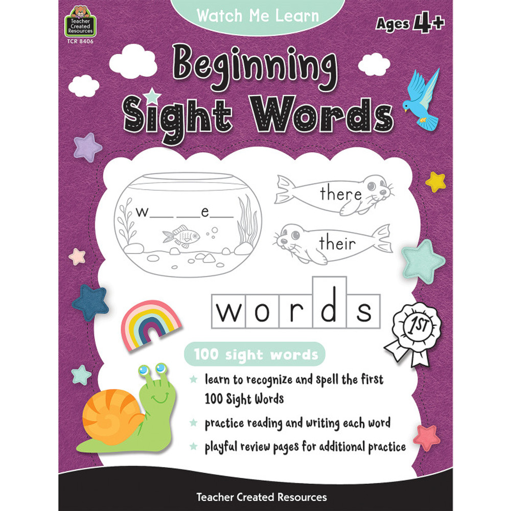 TEACHER CREATED RESOURCES Teacher Created Resources® Watch Me Learn: Beginning Sight Words 1-100