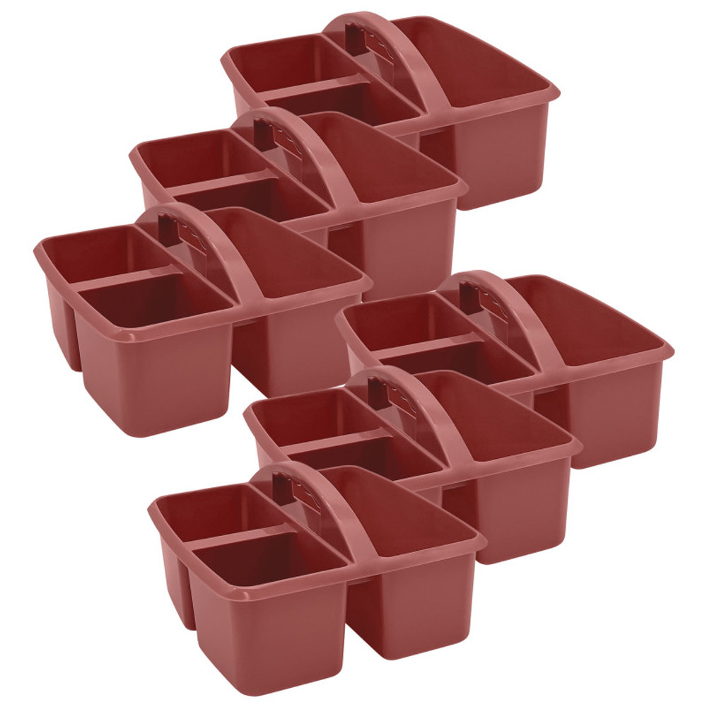 TEACHER CREATED RESOURCES Teacher Created Resources® Plastic Storage Caddy, Deep Rose, Pack of 6