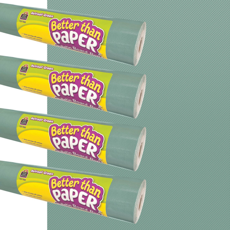 TEACHER CREATED RESOURCES Teacher Created Resources® Better Than Paper® Bulletin Board Roll, 4' x 12', Retreat Green, 4-Pack