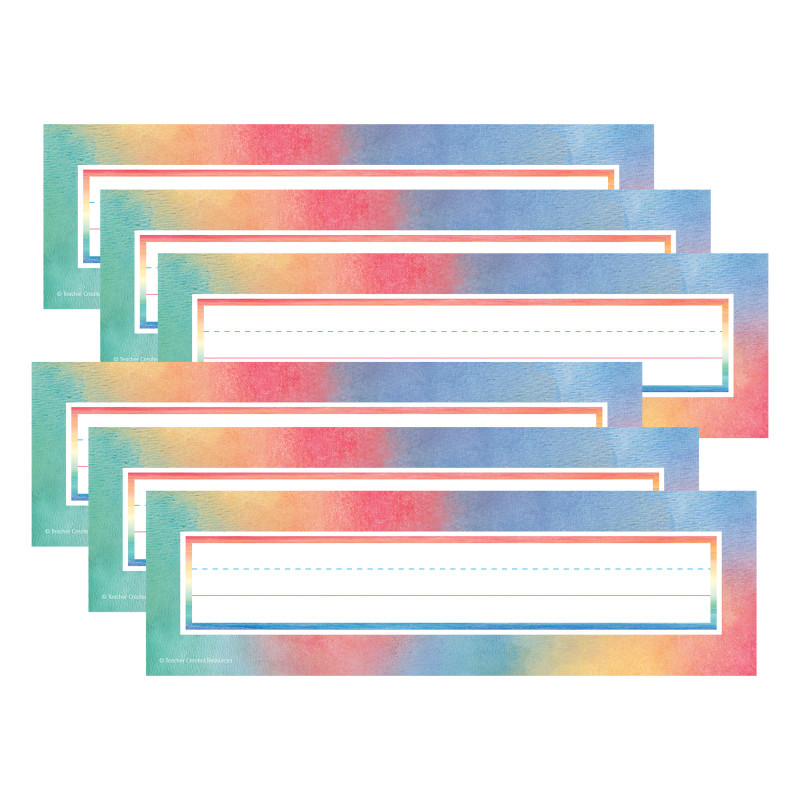 TEACHER CREATED RESOURCES Teacher Created Resources® Watercolor Name Plates, 36 Per Pack, 6 Packs