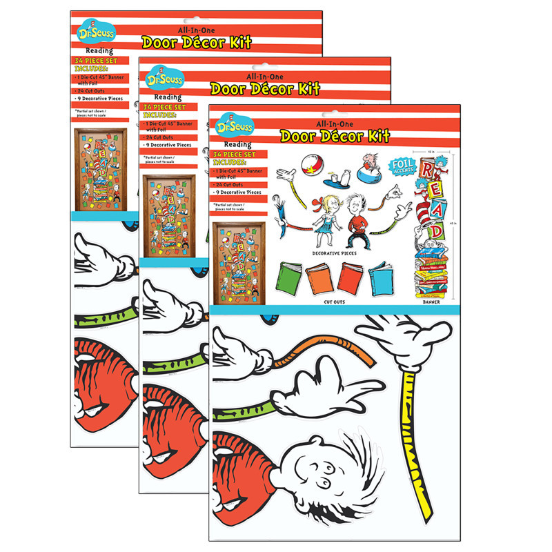 EUREKA Eureka® Dr. Seuss™ Reading All-In-One Door Decor Kit, 34 Pieces Per Set, 3 Sets