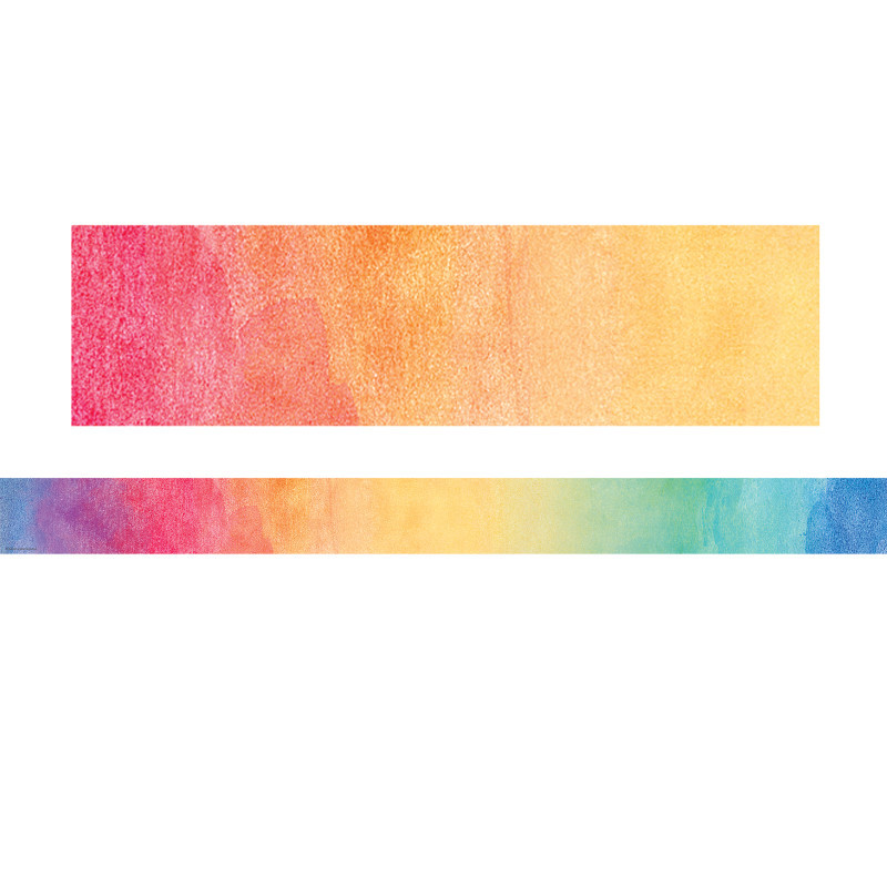 TEACHER CREATED RESOURCES Teacher Created Resources® Watercolor Straight Rolled Border Trim, 50 Feet